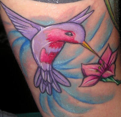 Lady hummingbird tattoo