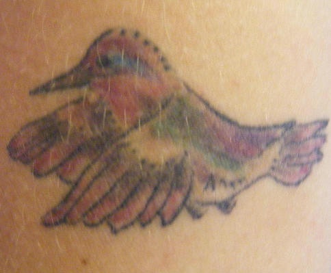 Small baby hummingbird tattoo