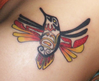 German flag hummingbird tattoo
