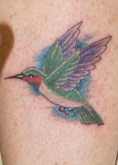 Realistic hummingbird tattoo