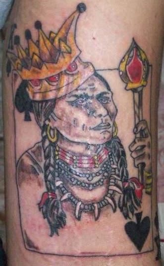 Indianischer König Pik Tattoo