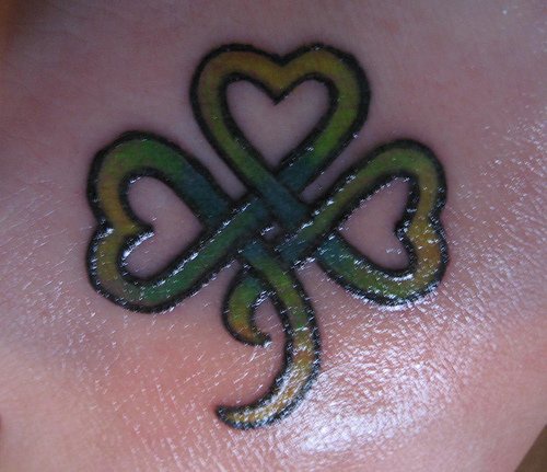Celtic knot clover tattoo