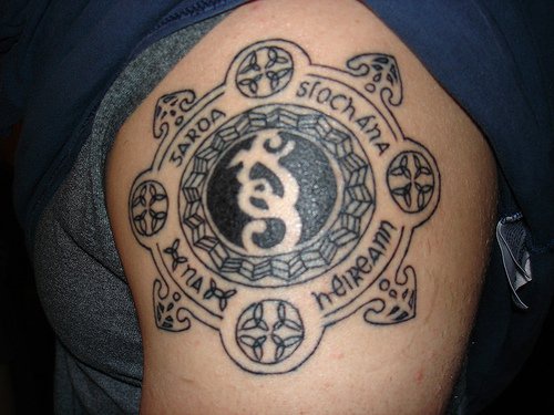 Patriotic Irish symbols tattoo