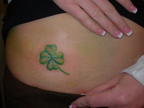 Small lucky Irish clover tattoo
