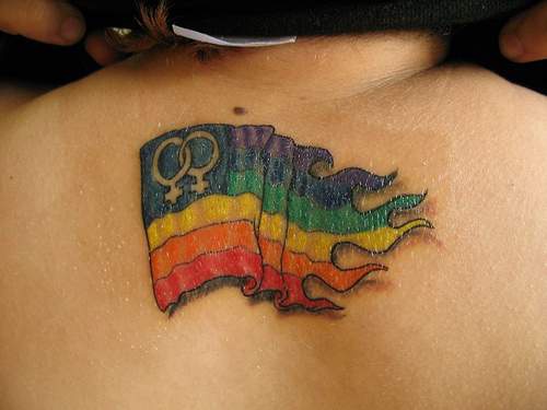 Gay flag tattoo