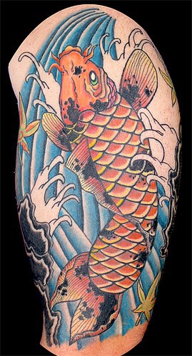 Classic koi tattoo in colour