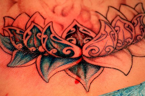 Sacred hindu lotus tattoo