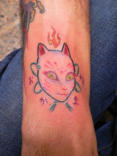 Japanischer Stil Katze-Frau Tattoo