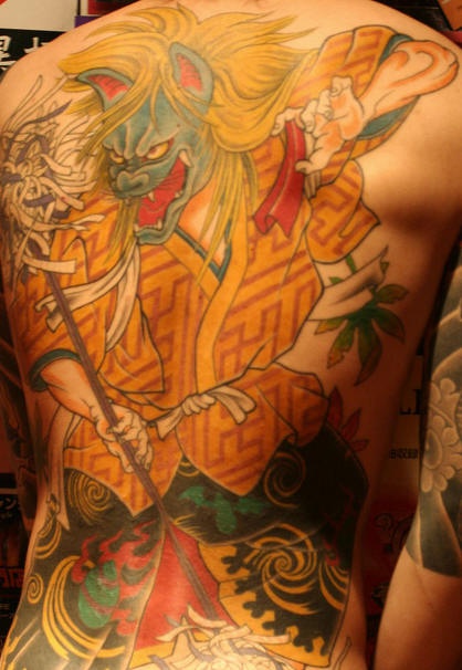 Gesicht des japanischen Bestie-Krieger Tattoo