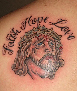 Faith hope love and jesus tattoo