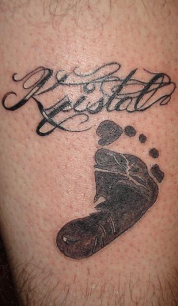 Baby kristal footstep tattoo