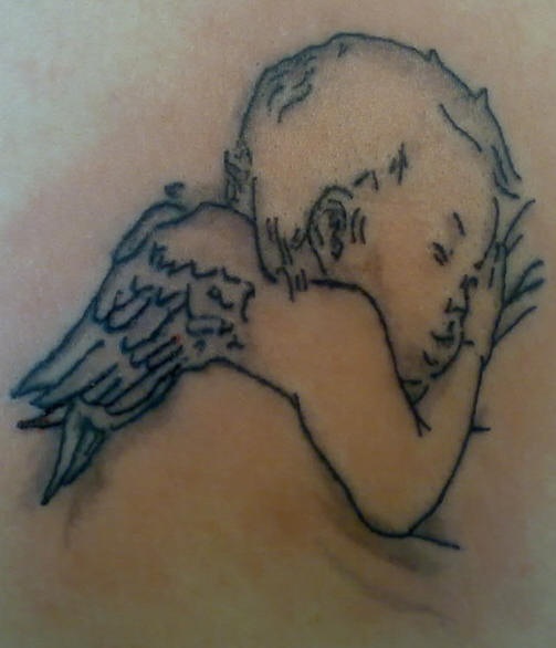 Tatuaje de un ángel durmiendo