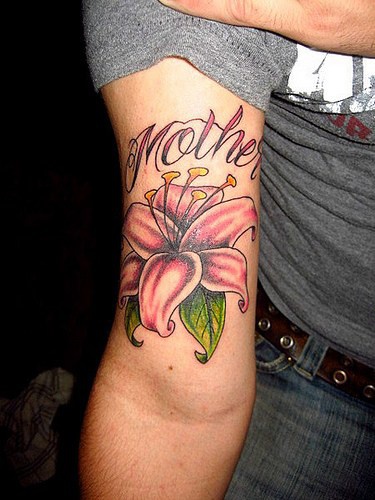 Lily flower for mother tattoo