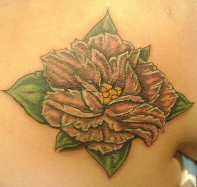 Pale lily blossom tattoo