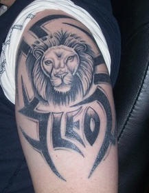 Leo the lion tribal tattoo