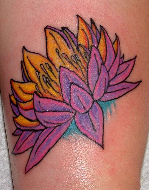 Lush purple lotus tattoo