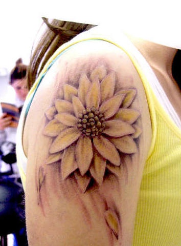 Tender lotus flower girly tattoo