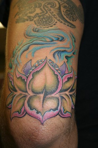 Sacred hindu lotus flower tattoo
