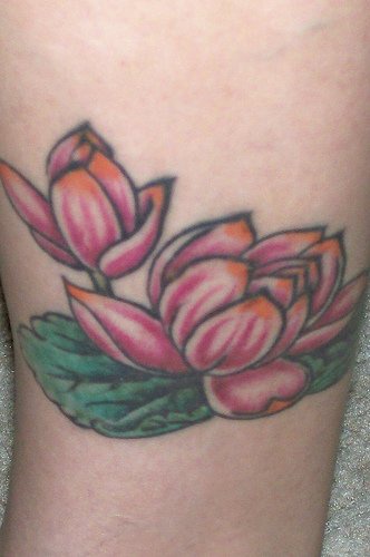 Lotus flower and blossom tattoo
