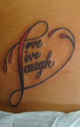 Love live laugh tattoo