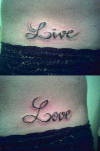 Live and love tattoo