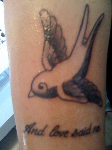 Sparrow and love said no tattoo