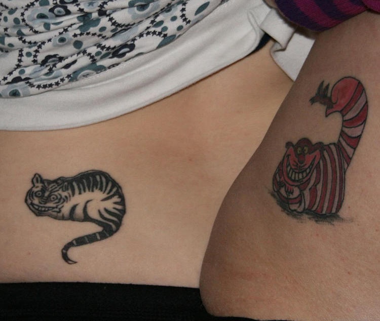 Matching friendship cat tattoos