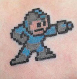 Megaman coloured tattoo