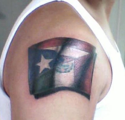 el tatuaje 3d de la bandera mexicana