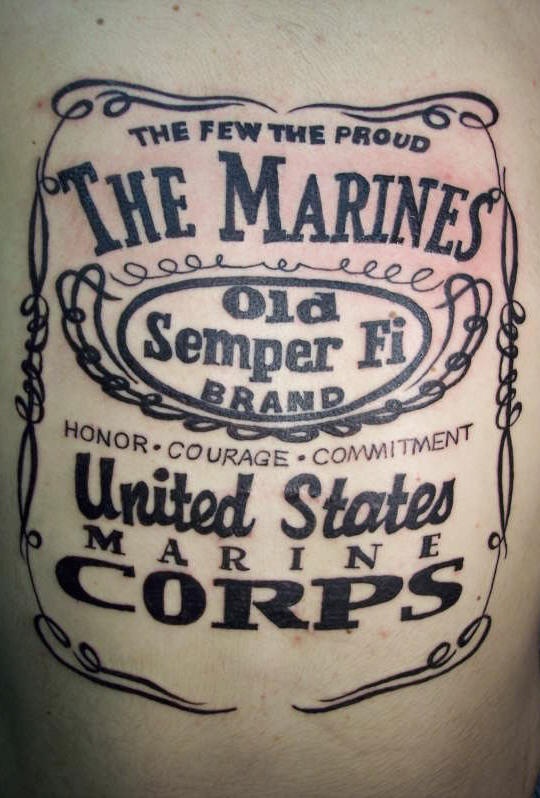 Marine corps lettering army tattoo
