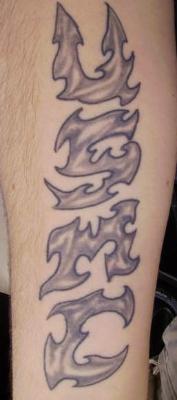 Tribal usmc black ink tattoo