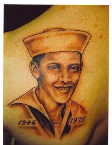 Military sailor portrait tattoo