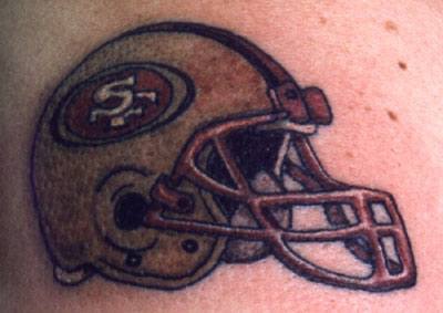American football helmet tattoo