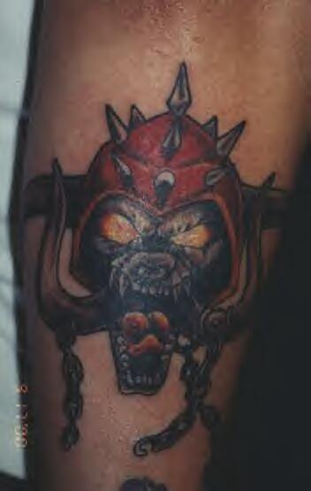 Wolf Bestie mit Hörnern Tattoo
