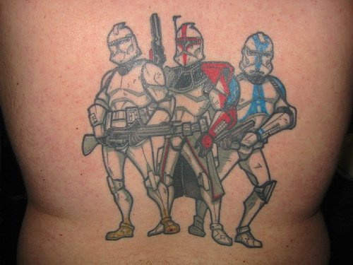 Three stormtroopers from star wars tattoo