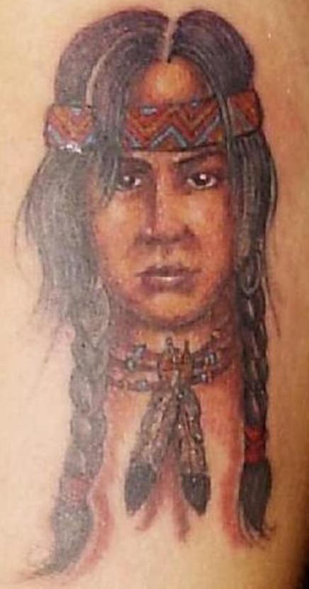 Native american girl tattoo