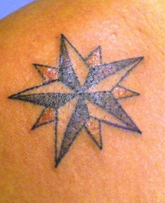 Classic nautical star tattoo