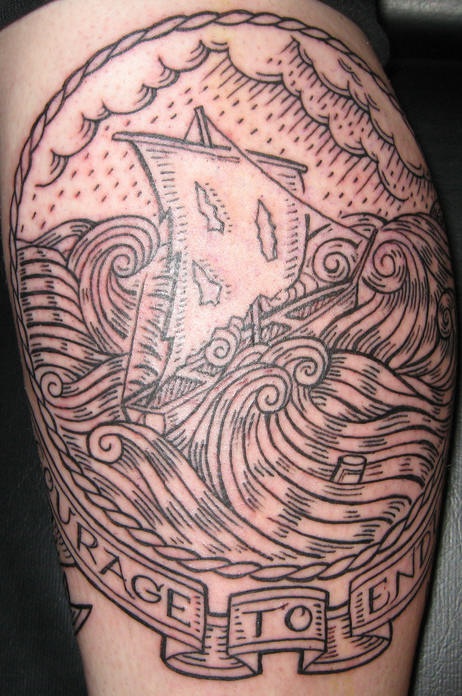 Piccola barca clasica tatuaggio