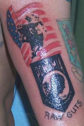 Raw guts american army tattoo