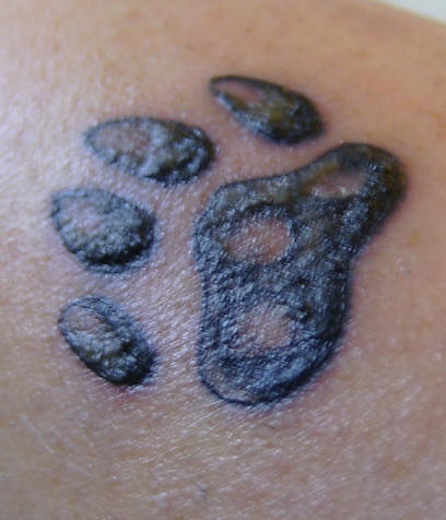 Pfotenabdruck Tattoo für Tierfreunde