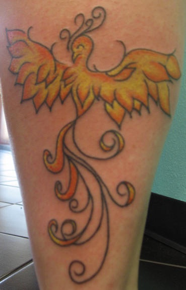 Magic phoenix bird tattoo