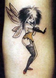Dark fairy pin-up tattoo