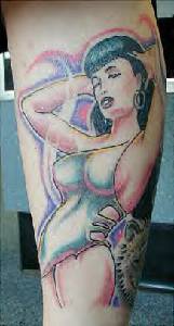 Klassisches erotisches fabelhaftes Krieger-Mädchen Tattoo