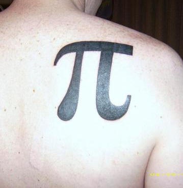 Number pi symbol shoulder tattoo