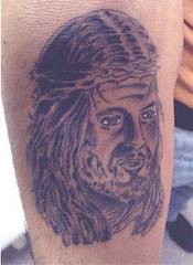 Jesus portrait lame tattoo