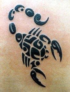 Tribal black scorpion tattoo