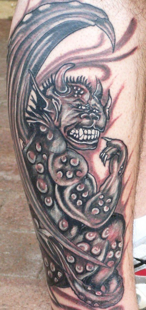 Cute gargoyle beast tattoo