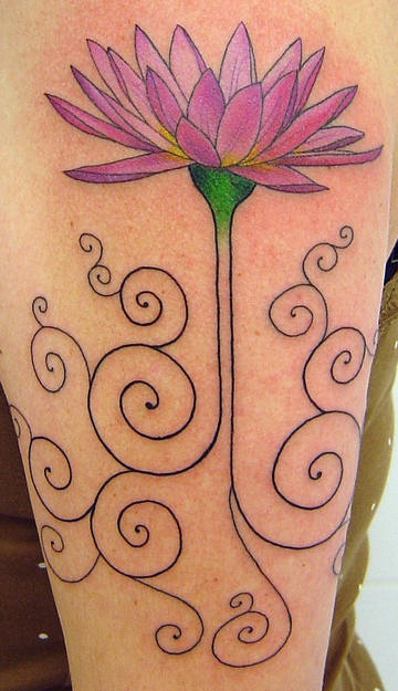 Simple lotus flower tattoo