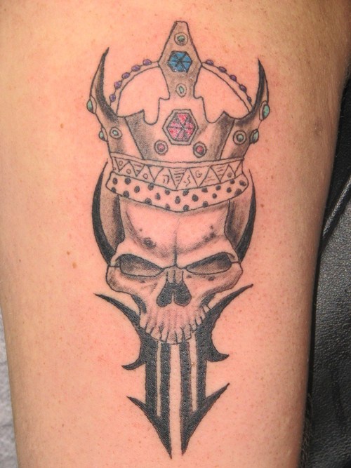Crowned king of underworld tattoo