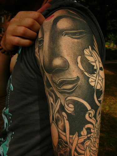 Amazing portrait sleeve tattoo